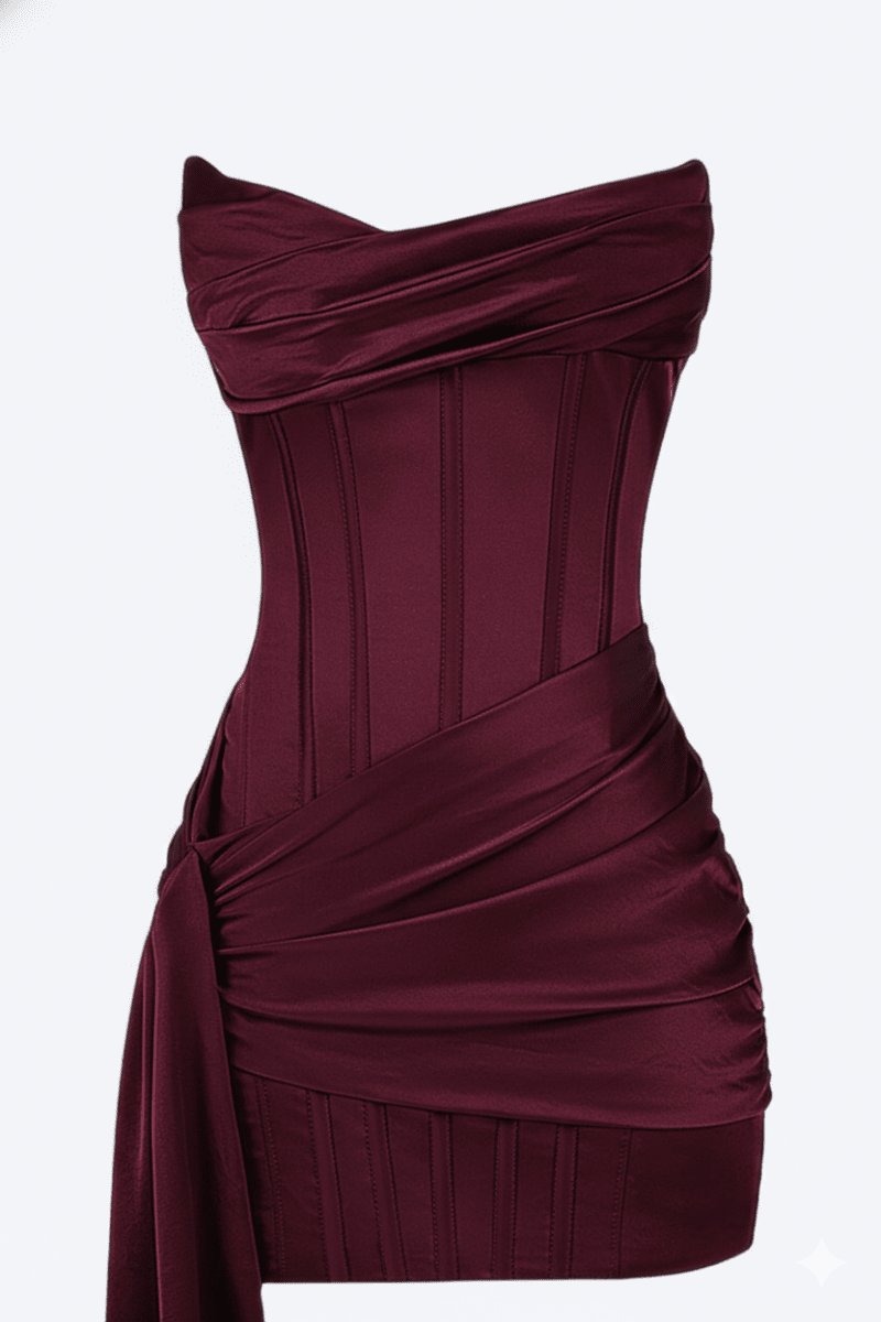 Elegant Short Evening Dress For Women With Corset Draping - Nalani - UK and AUS Fashion Clothing and Decor