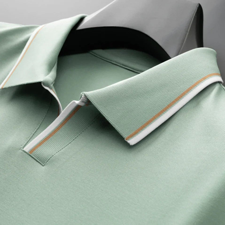 Pique Polo Shirt With Contrast Stripe Tipping Short Sleeve - Nalani - UK Fashion Clothing and Decor