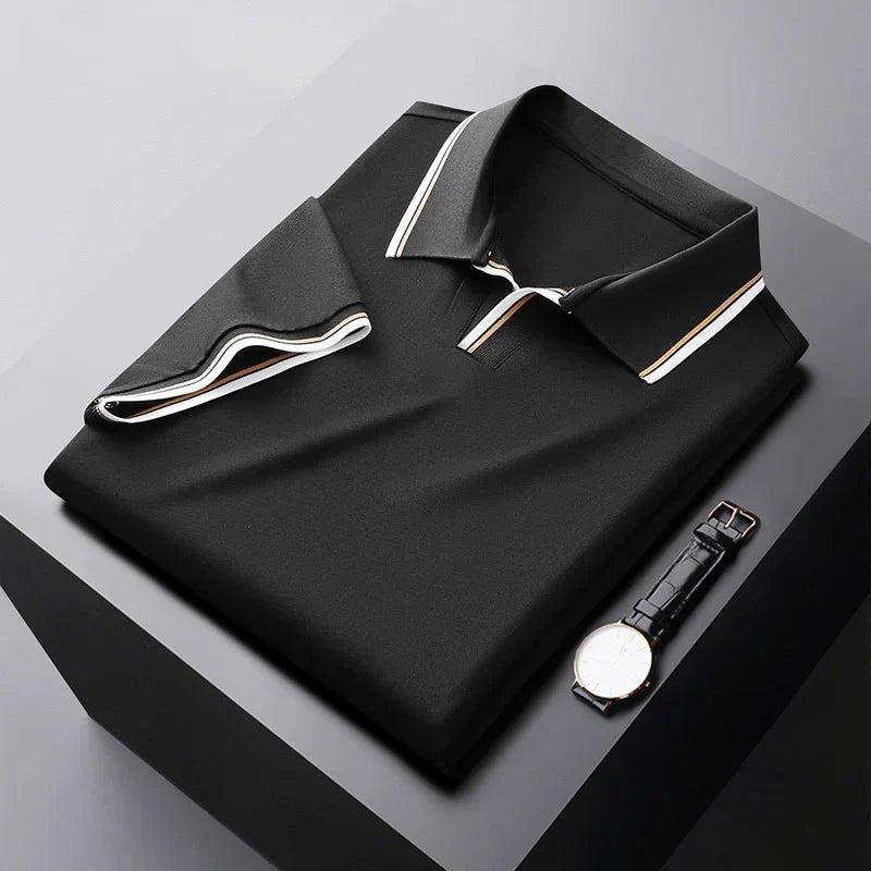 Pique Polo Shirt With Contrast Stripe Tipping Short Sleeve - Nalani - UK Fashion Clothing and Decor